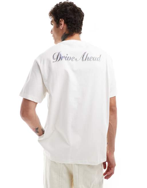 Bershka – Vit t-shirt med tärningsmönster, 2 av 4