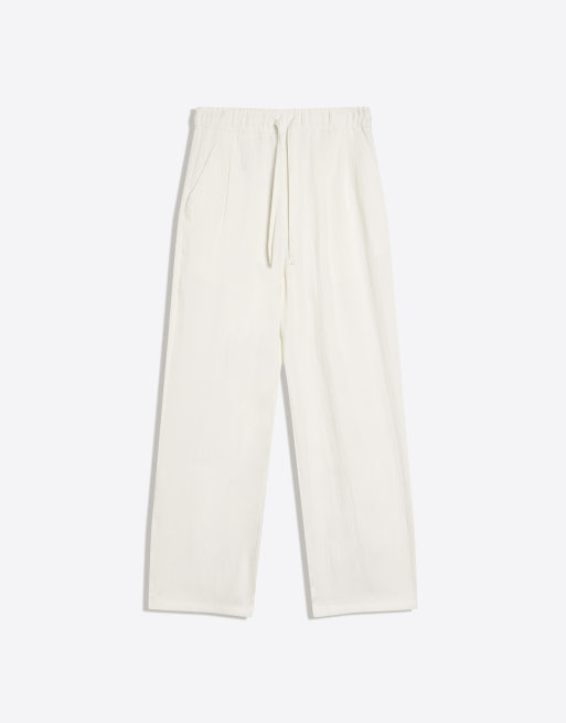 Bershka – Vita, rustika, baggy byxor, 4 av 4