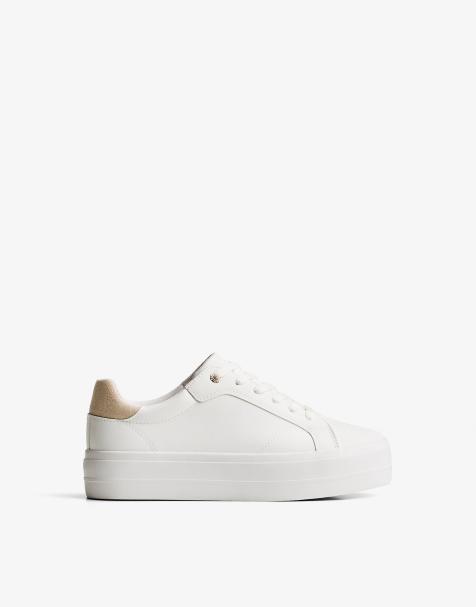 Bershka – Vita sneakers med kontrastfärgade detaljer - view 1