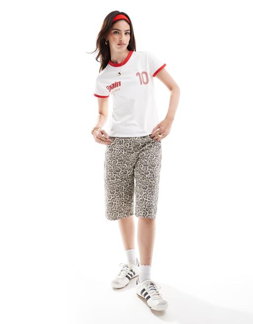 Bershka - Voetbal baby-T-shirt met 'Spain'-print in wit, 4 van 4