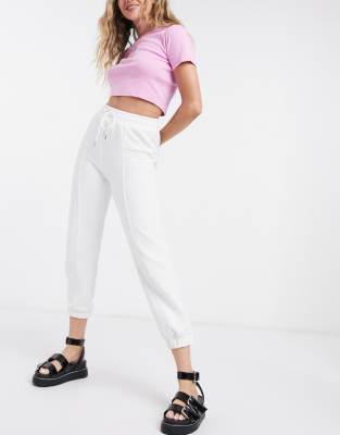 bershka waffle jogger in charcoal