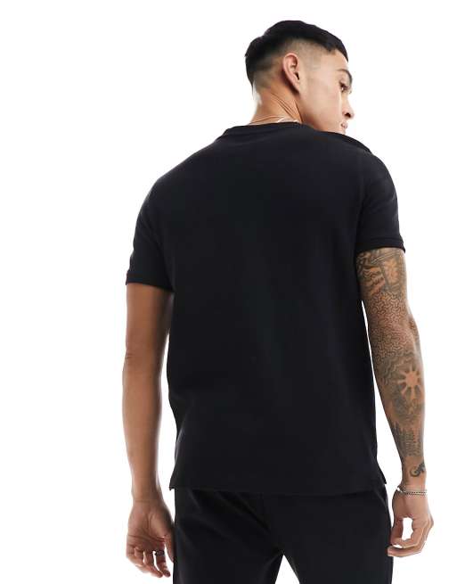 Bershka waffle textured t-shirt in black (part of a set), 2 of 4
