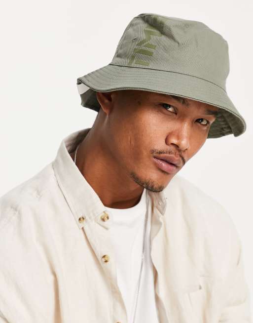 Bershka washed bucket hat in khaki