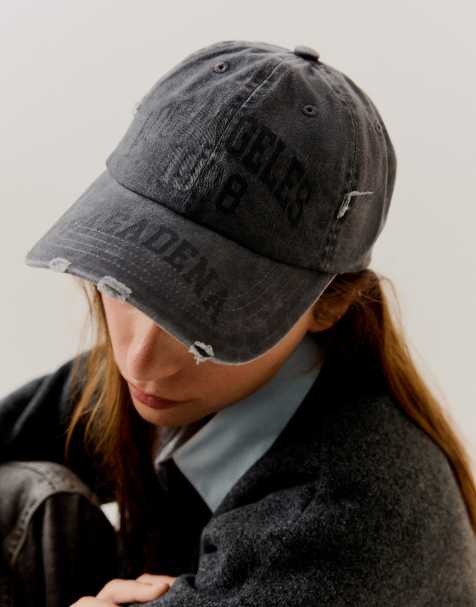 Bershka Washed effect cap in washed grey - view 1