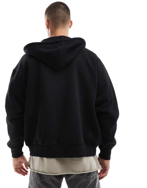 Bershka washed zip through hoodie tracksuit in black ASOS