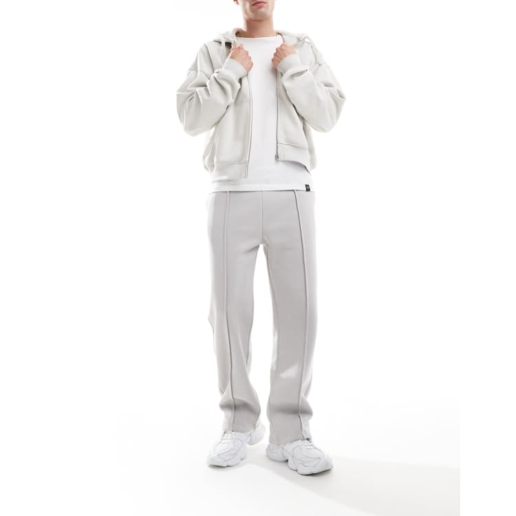 Bershka washed zip through hoodie tracksuit in grey | ASOS