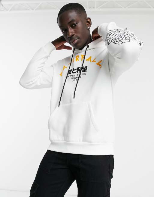 Bershka store white hoodie