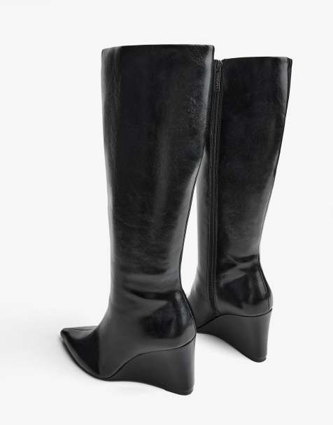 Bershka Wedge boots in black - view 1