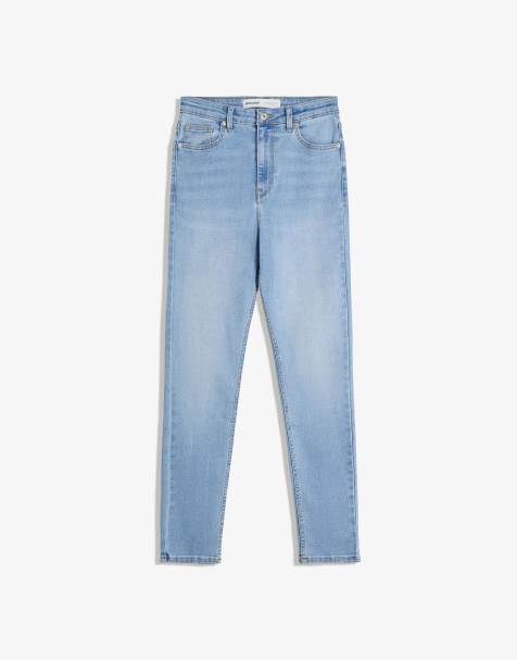 Bershka – Weiche Jeans in Hellblau mit superhohem Bund und engem Schnitt - view 1