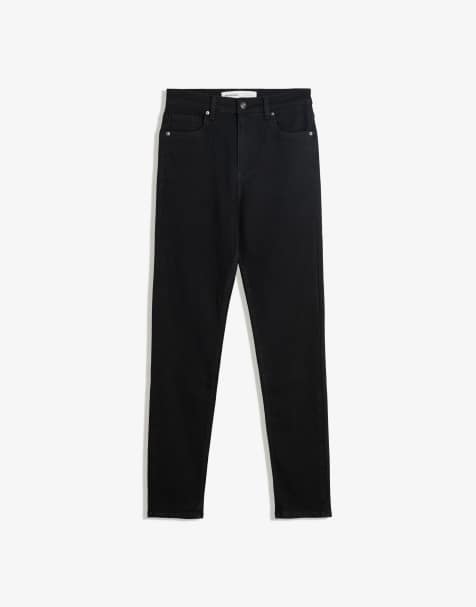 Bershka – Weiche Jeans in Schwarz mit superhohem Bund und engem Schnitt - view 1