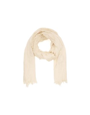 Bershka - Weicher Schal in Ecru in ausgefranster Optik-Weiß