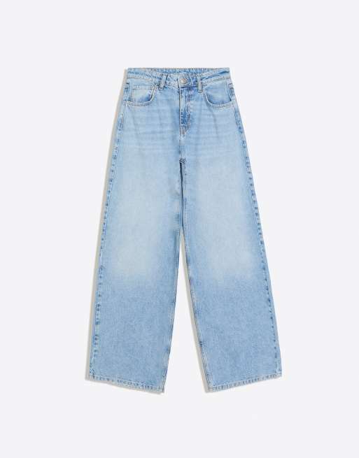 Bershka – Weit geschnittene Jeans in Mittelblau mit hohem Bund, 5 von 5