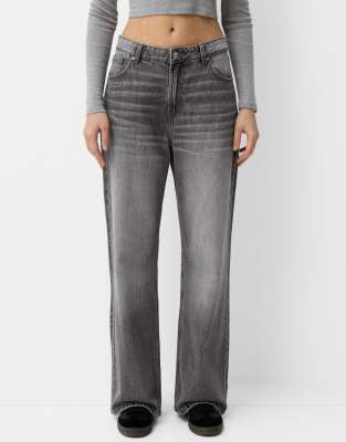 Bershka - Weite Jeans in Grau