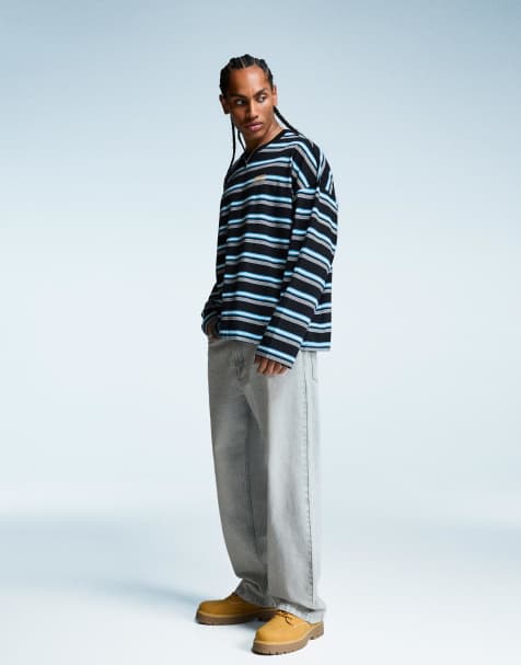 Bershka – Weite Jeans in Hellblau - view 1