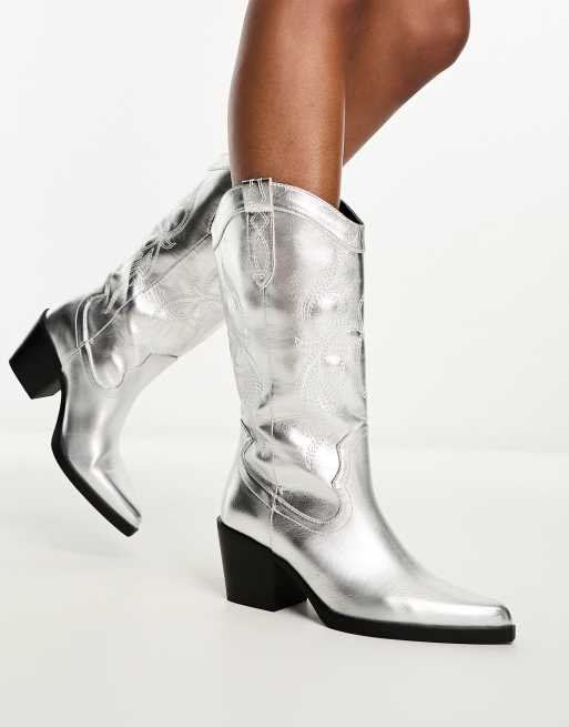 Cheap silver cowboy sales boots