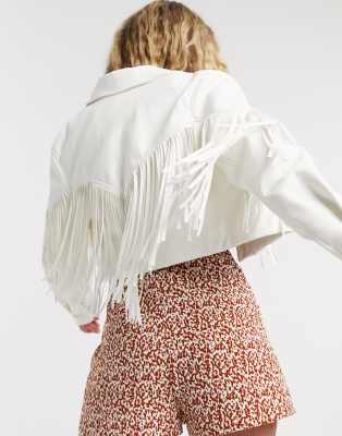 white fringe leather jacket