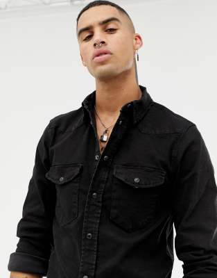 men's shirt with popper buttons