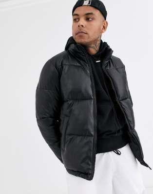 black puffer jacket mens asos