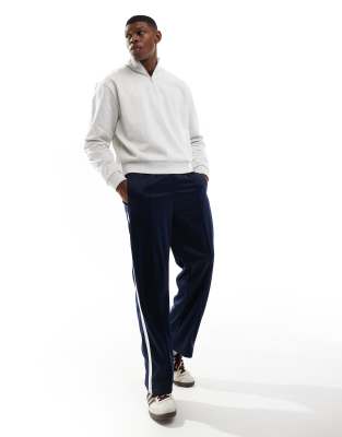 wide fit side panel sweatpants in navy