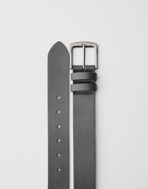 Bershka wide leather effect belt in black - view 1