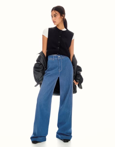 Bershka Wide-leg jeans in blue - view 1