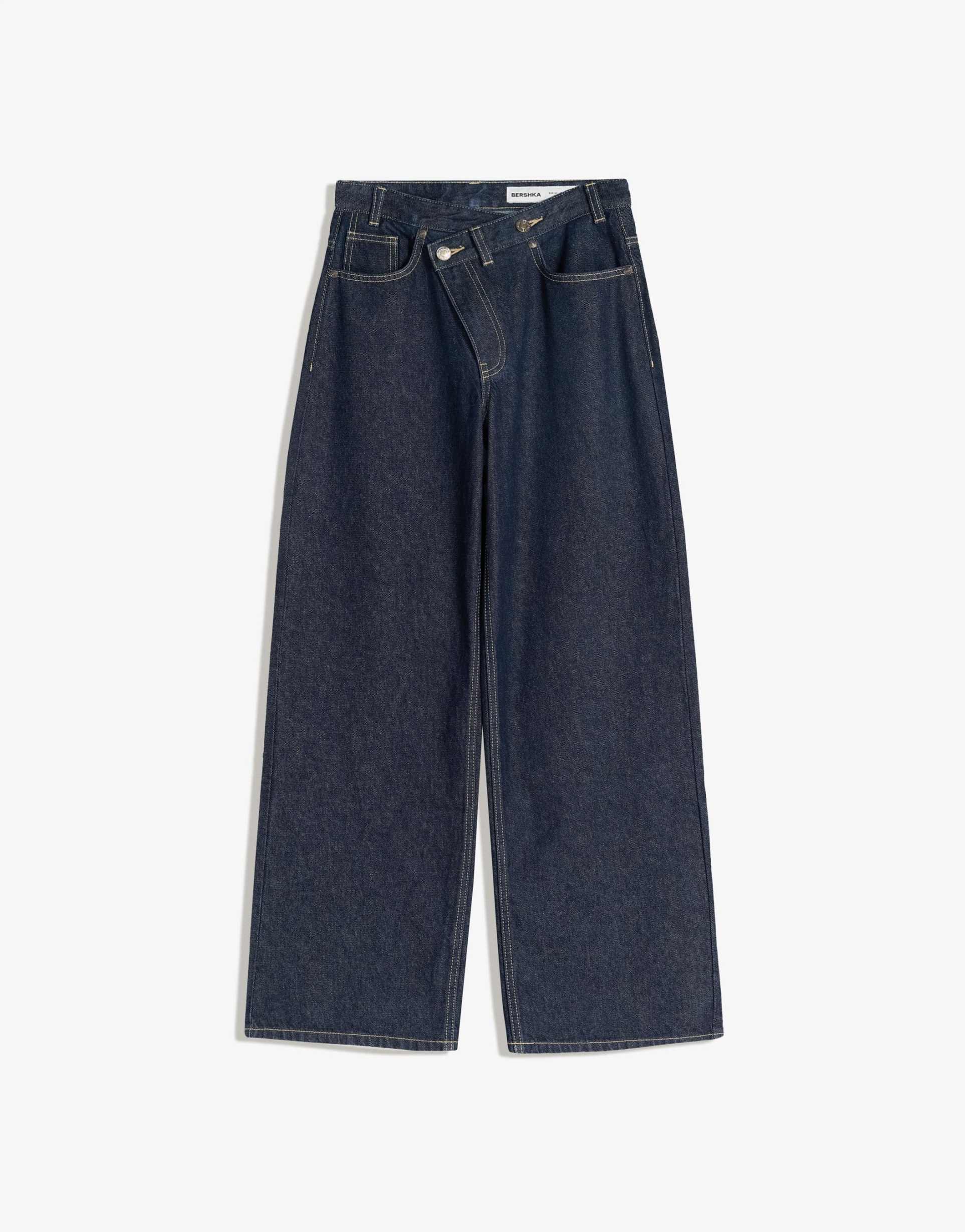 Bershka Wide-leg jeans in blue