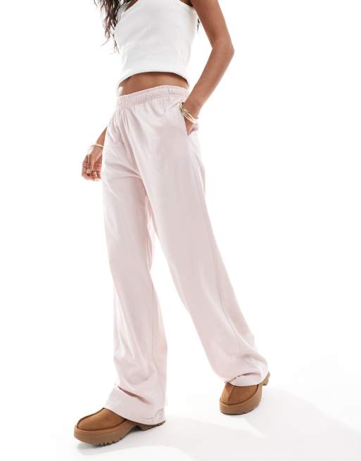 Bershka wide leg joggers co ord in baby pink