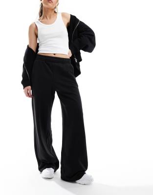 Bershka Bershka wide leg joggers in black
