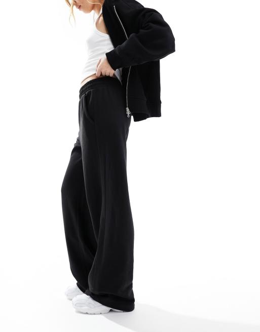 Bershka wide leg joggers in black