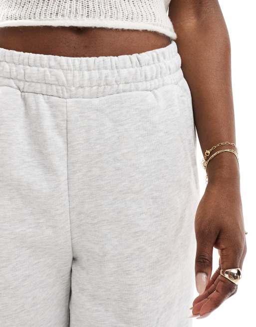 Bershka wide leg joggers in grey marl, 5 of 5