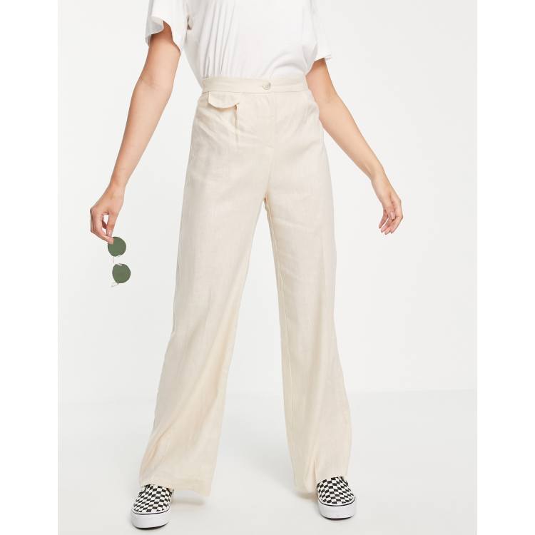 Lauren Ralph Lauren Petite Linen-Blend Wide-Leg Pant In Birch Tan The ...