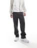 Bershka wide leg pintuck sweatpants in charcoal | ASOS