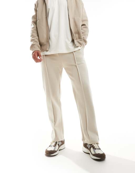 パンツ indepict sweat lounge pants smoke beige Beige Wide-Leg Pants - Smocked Pants - Pull-On Pants - Pants