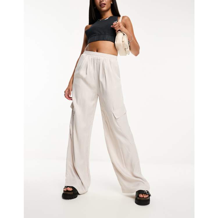 Zara satin cheap cargo pants