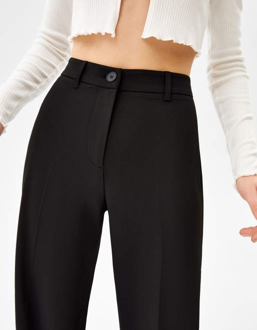 Monki tailored flared pants in black