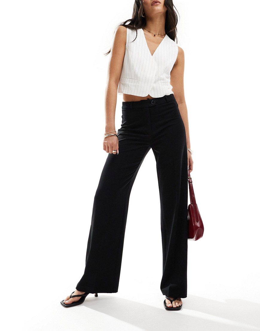 wide leg slouchy dad tailored pants in black