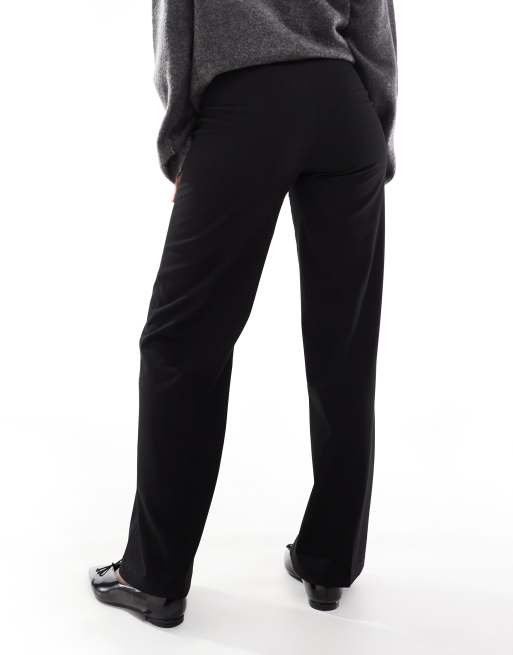 Black fitted 2025 wide leg trousers