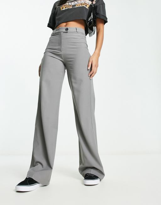 SLOUCHY DARTED TROUSERS - Anthracite grey