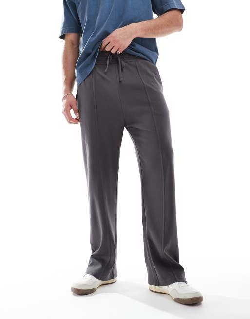 Bershka wide leg sweatpants in charcoal