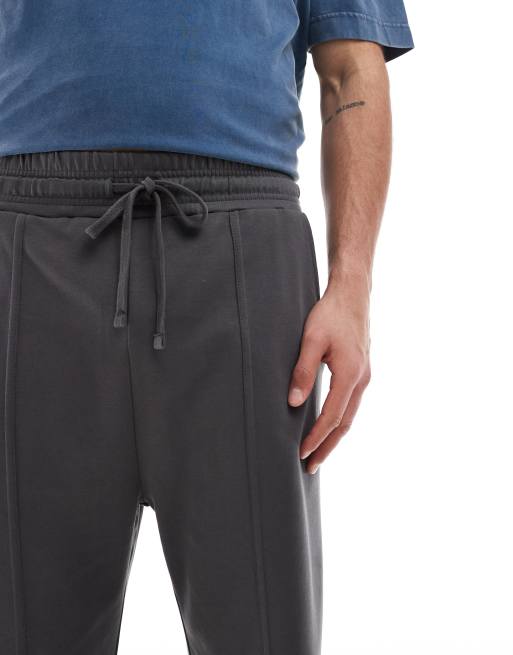 Bershka wide leg sweatpants in charcoal