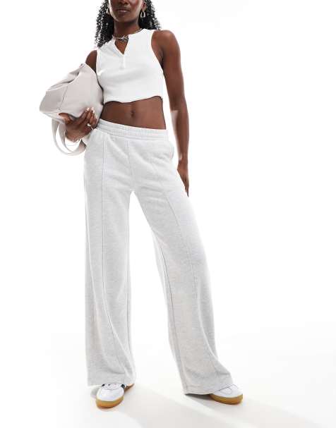 Bershka wide leg sweatpants in gray heather - part of a set - view 1