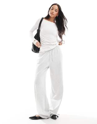 wide leg sweatpants in heather gray