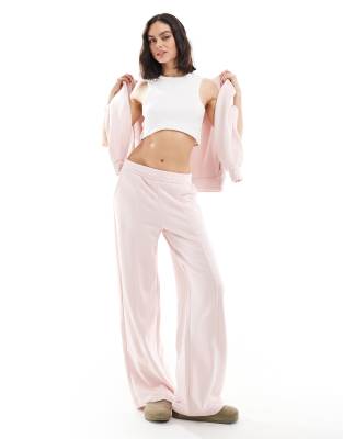 wide leg sweatpants in pink - part of a set