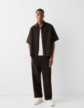 [Bershka] Bershka wide leg tailored pants in brown XS BROWN