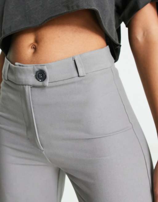 Bershka wide leg tailored pants in gray | ASOS