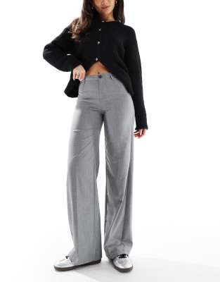 wide leg tailored pants in gray