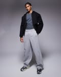 [Bershka] Bershka wide leg trackies in washed grey M GREY