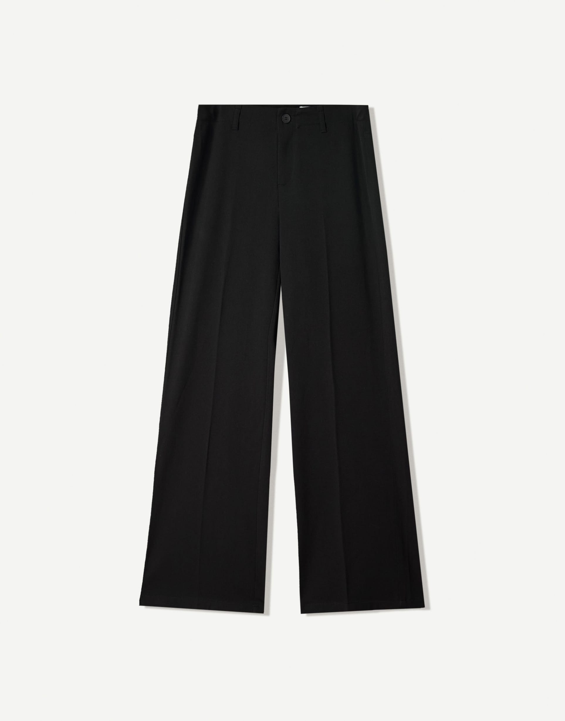 Bershka wide leg trousers in black