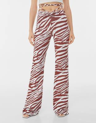 brown print pants