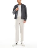 [Bershka] Bershka wide-legged tailored pants in beige-Neutral XS BEIGE